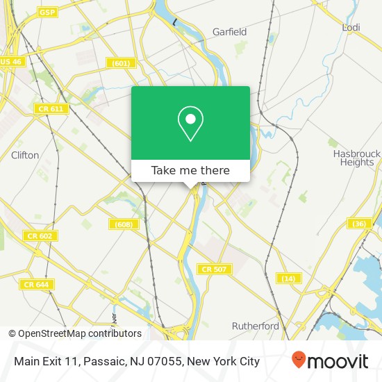 Mapa de Main Exit 11, Passaic, NJ 07055