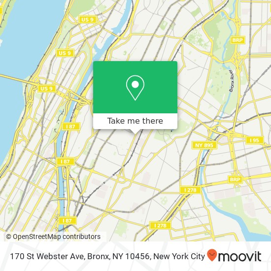 Mapa de 170 St Webster Ave, Bronx, NY 10456