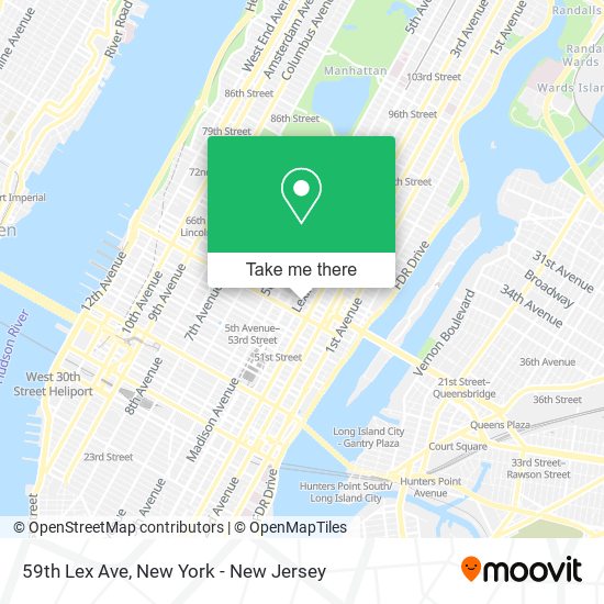 Mapa de 59th Lex Ave, New York, NY 10022