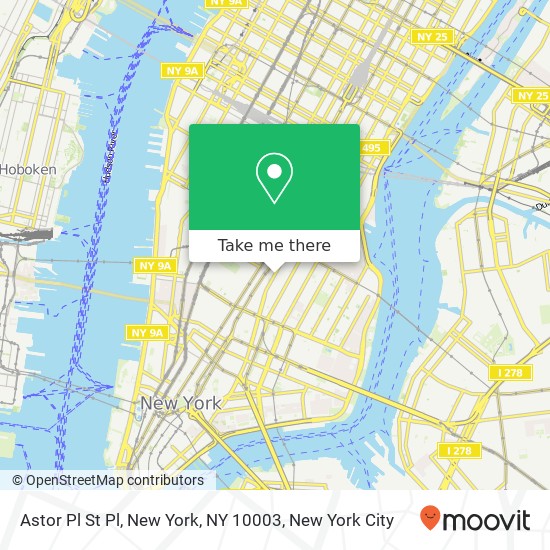 Mapa de Astor Pl St Pl, New York, NY 10003