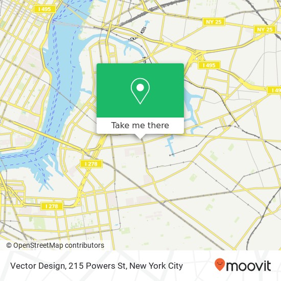 Mapa de Vector Design, 215 Powers St