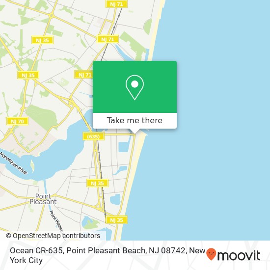 Mapa de Ocean CR-635, Point Pleasant Beach, NJ 08742