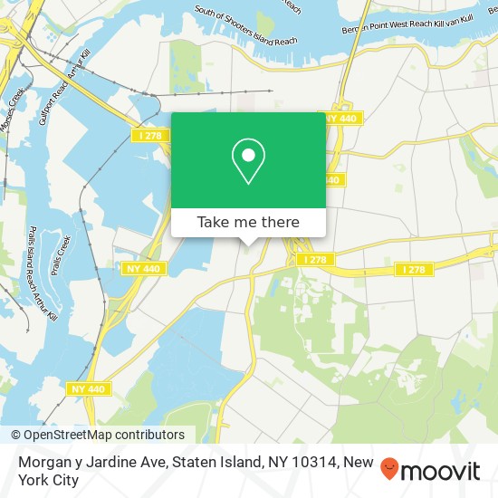 Mapa de Morgan y Jardine Ave, Staten Island, NY 10314