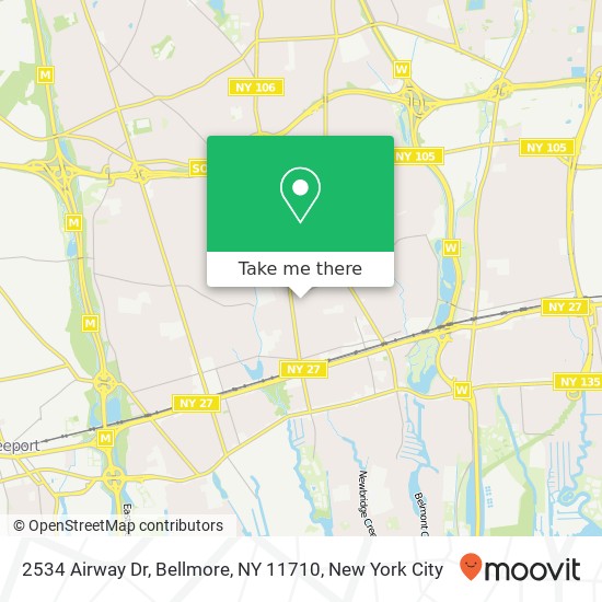 Mapa de 2534 Airway Dr, Bellmore, NY 11710