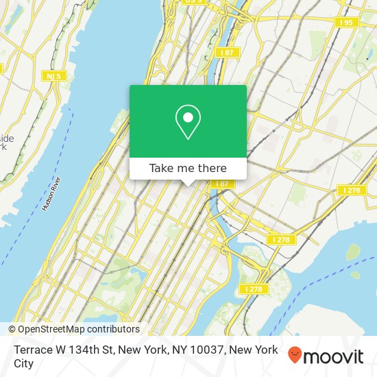 Terrace W 134th St, New York, NY 10037 map