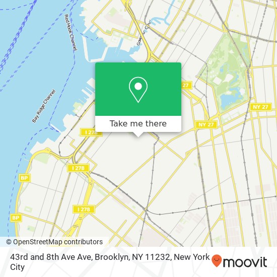Mapa de 43rd and 8th Ave Ave, Brooklyn, NY 11232