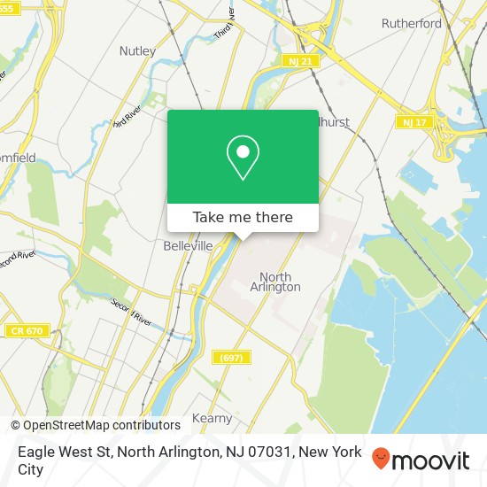 Eagle West St, North Arlington, NJ 07031 map