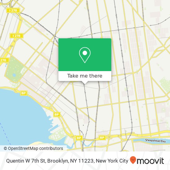 Mapa de Quentin W 7th St, Brooklyn, NY 11223