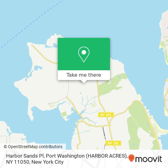 Mapa de Harbor Sands Pl, Port Washington (HARBOR ACRES), NY 11050