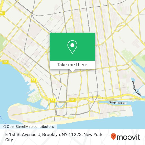 E 1st St Avenue U, Brooklyn, NY 11223 map