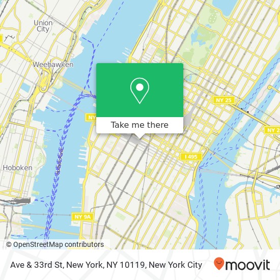 Mapa de Ave & 33rd St, New York, NY 10119