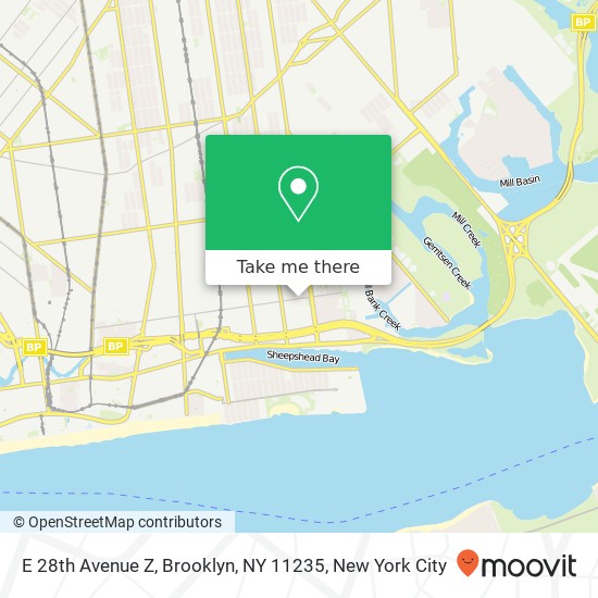 Mapa de E 28th Avenue Z, Brooklyn, NY 11235