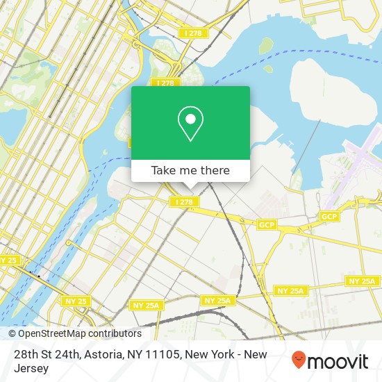 Mapa de 28th St 24th, Astoria, NY 11105