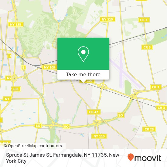 Mapa de Spruce St James St, Farmingdale, NY 11735