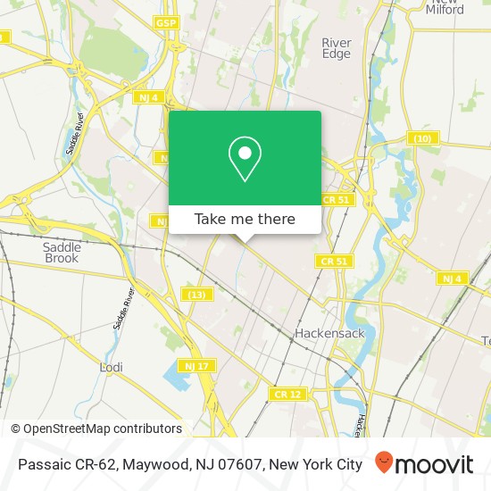 Passaic CR-62, Maywood, NJ 07607 map