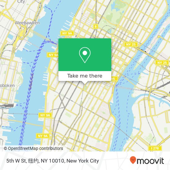 5th W St, 纽约, NY 10010 map