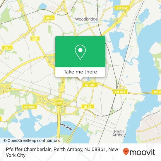 Mapa de Pfeiffer Chamberlain, Perth Amboy, NJ 08861