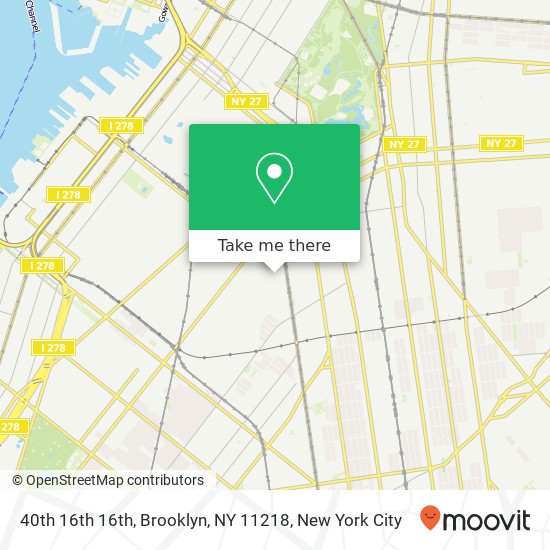 Mapa de 40th 16th 16th, Brooklyn, NY 11218