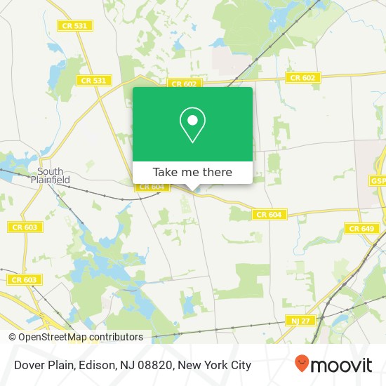 Mapa de Dover Plain, Edison, NJ 08820