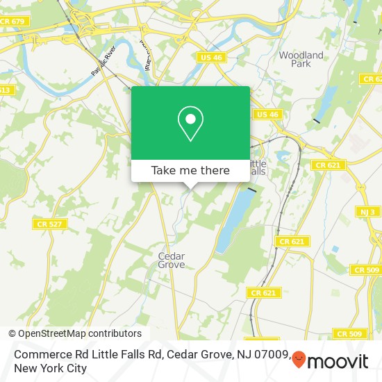 Mapa de Commerce Rd Little Falls Rd, Cedar Grove, NJ 07009