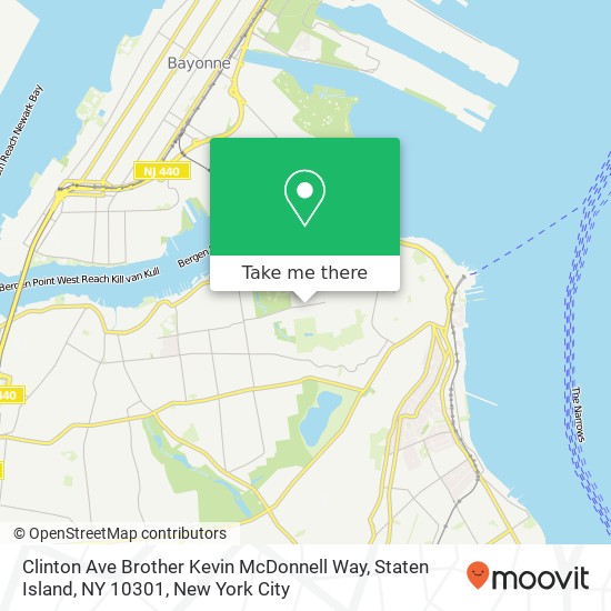 Mapa de Clinton Ave Brother Kevin McDonnell Way, Staten Island, NY 10301