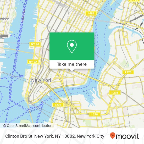 Clinton Bro St, New York, NY 10002 map