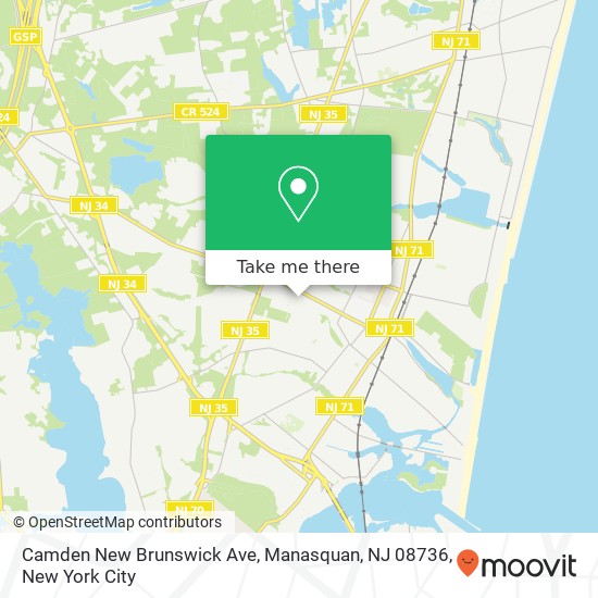 Mapa de Camden New Brunswick Ave, Manasquan, NJ 08736