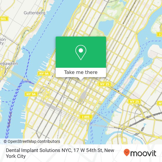 Dental Implant Solutions NYC, 17 W 54th St map