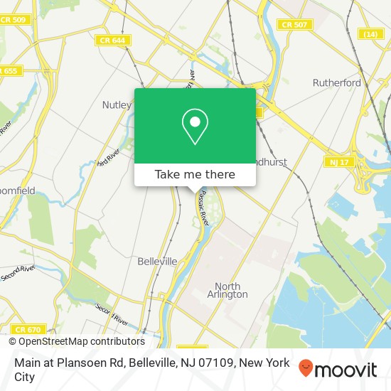 Mapa de Main at Plansoen Rd, Belleville, NJ 07109