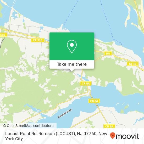 Mapa de Locust Point Rd, Rumson (LOCUST), NJ 07760