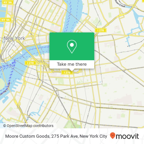 Mapa de Moore Custom Goods, 275 Park Ave