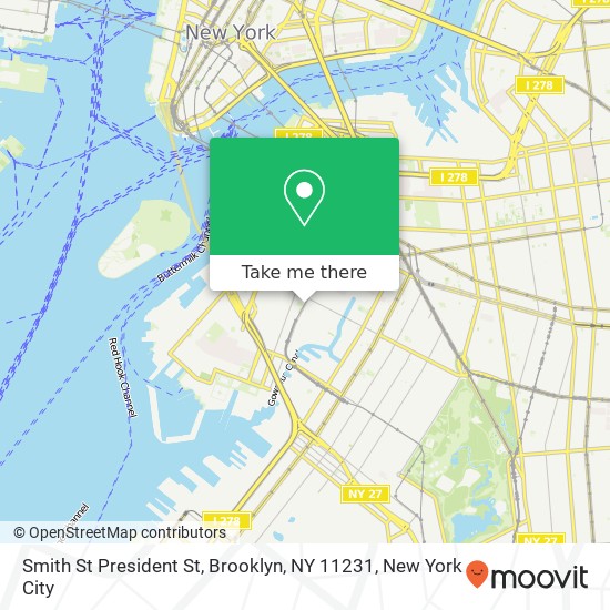 Mapa de Smith St President St, Brooklyn, NY 11231