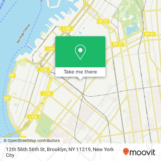 Mapa de 12th 56th 56th St, Brooklyn, NY 11219