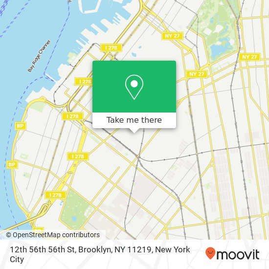 12th 56th 56th St, Brooklyn, NY 11219 map