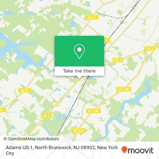Mapa de Adams US-1, North Brunswick, NJ 08902