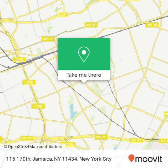 Mapa de 115 170th, Jamaica, NY 11434