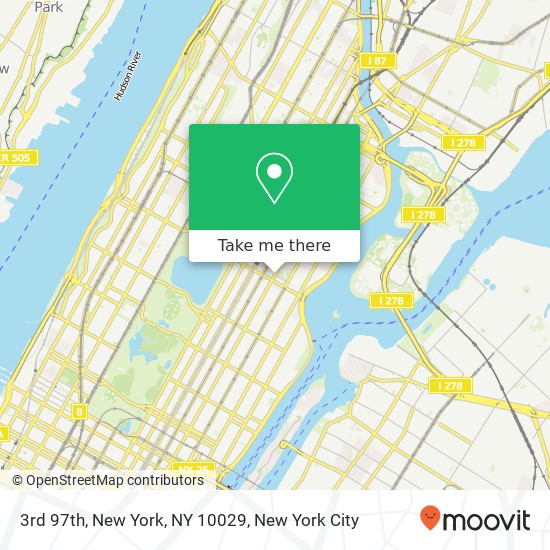 3rd 97th, New York, NY 10029 map