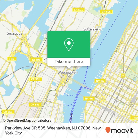 Parkview Ave CR-505, Weehawken, NJ 07086 map