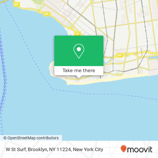 Mapa de W St Surf, Brooklyn, NY 11224