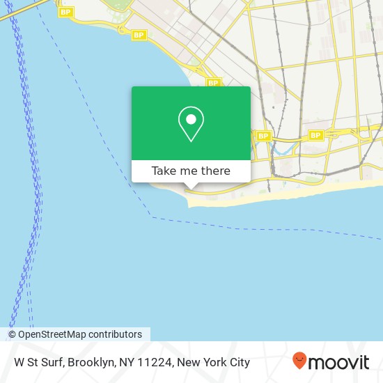 Mapa de W St Surf, Brooklyn, NY 11224
