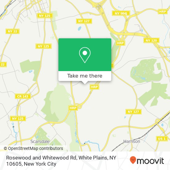 Rosewood and Whitewood Rd, White Plains, NY 10605 map