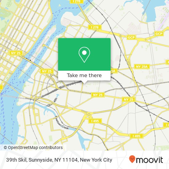 Mapa de 39th Skil, Sunnyside, NY 11104