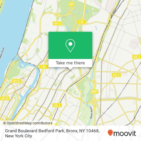 Mapa de Grand Boulevard Bedford Park, Bronx, NY 10468