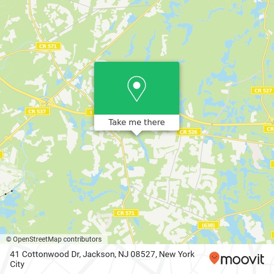 Mapa de 41 Cottonwood Dr, Jackson, NJ 08527