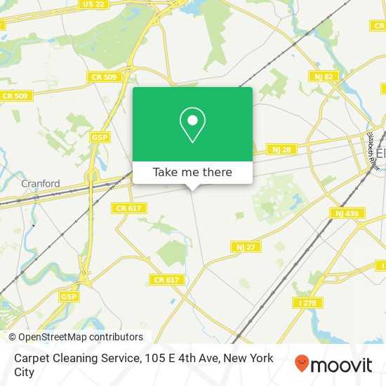 Mapa de Carpet Cleaning Service, 105 E 4th Ave