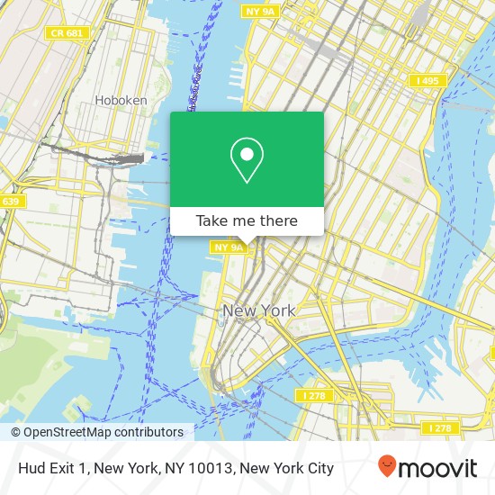 Mapa de Hud Exit 1, New York, NY 10013