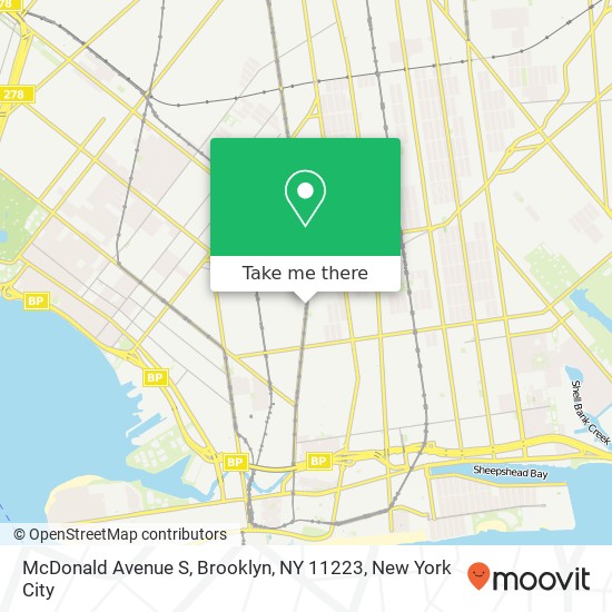 McDonald Avenue S, Brooklyn, NY 11223 map