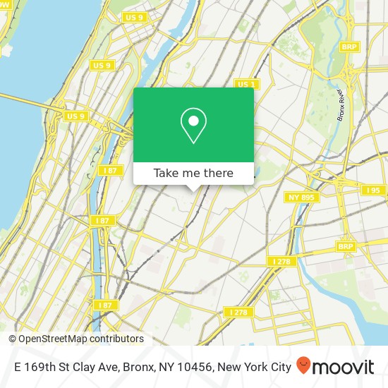 Mapa de E 169th St Clay Ave, Bronx, NY 10456