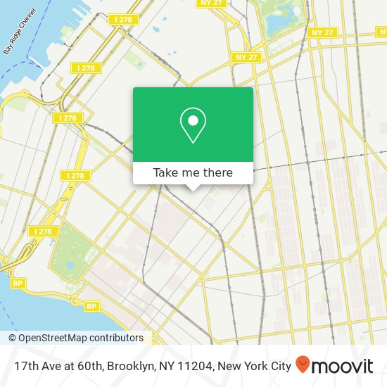 17th Ave at 60th, Brooklyn, NY 11204 map