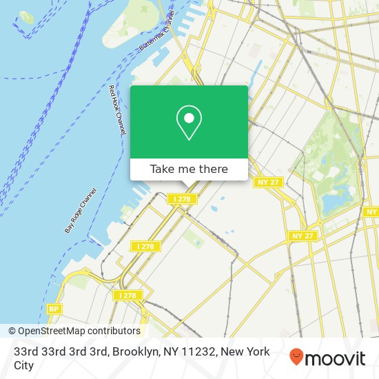 33rd 33rd 3rd 3rd, Brooklyn, NY 11232 map